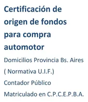 Comprar Certificación Contable Origen De Fondos Pcia. Bs. Aires