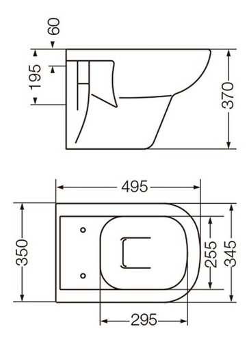 Imagen 4 de 6 de Combo Ferrum Bari Colgar Suspendido Inodoro + Bidet Ahora 12