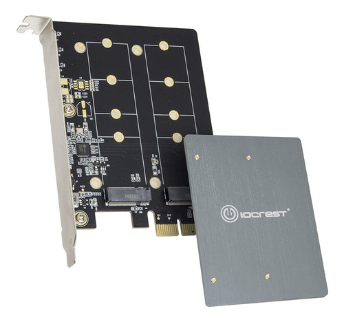 Placa Pci Express 3.0 X1 A Dual M.2 B-key Sata Ssd Io Crest