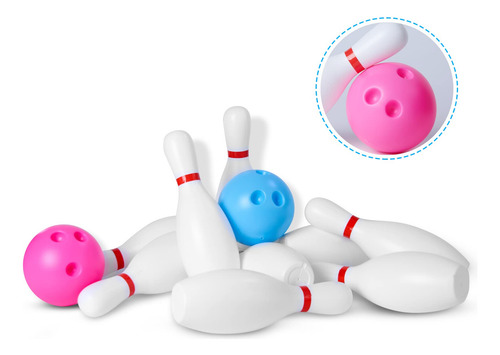 Set De Bolos Para Niños 10 Bolos Clásicos Y 2 Bolas De Plá