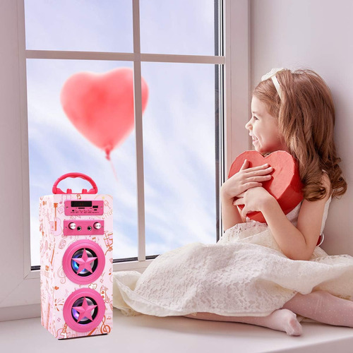 Máquina De Karaoke Bluetooth Para Niños Con 2 Micrófonos, Co
