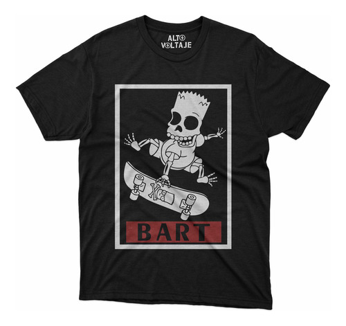 Playera Bart Esqueleto En Patineta