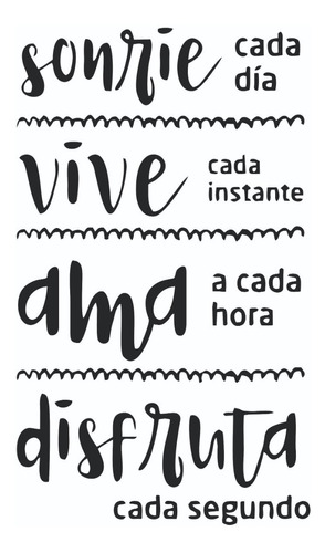 Vinilos Decorativos Para Pared Frases. Sonrie, Vive, Ama