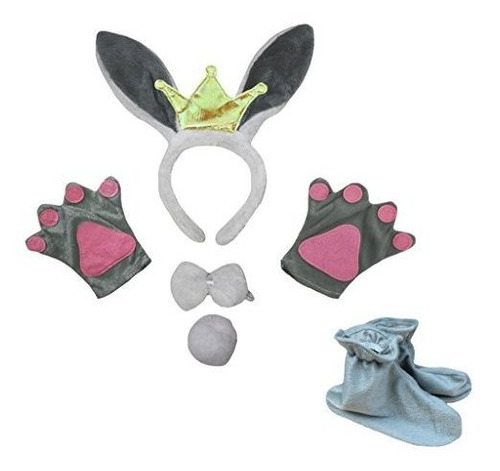 Disfraces Niñas - Petitebella Gray Bunny Prince Bowtie Tail 