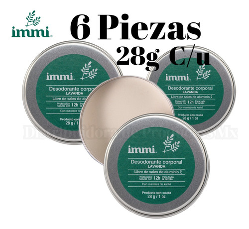 Desodorante Natural Immi Versión Mini 6pz Niños+6 Y Adultos