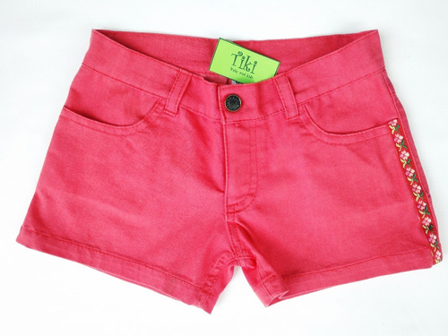 Short Tiki Jeans Rojo Niña Infantil Talles 2 Al 16