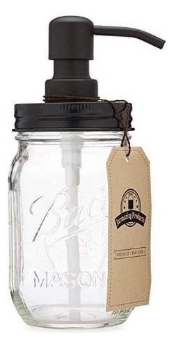 Dispensador De Jabón Jarmazing Products Mason Jar - Negro -