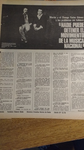 Revista Clarin 13176 Marian Chango Farias Gomez Folklor 1982