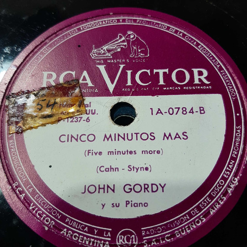 Pasta John Gordy Su Piano Rca Victor C250