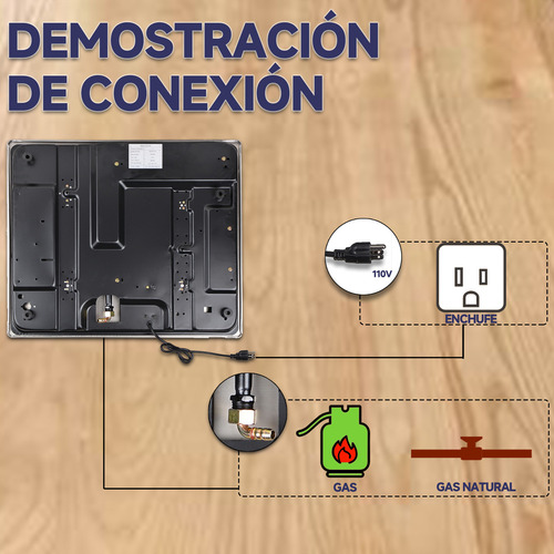 Parrilla Estufa Rs De Mesa De Gas De 4 Quemadores Empotrable