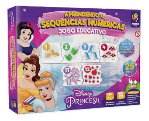 Jogo Educativo Sequencia Numerica Princesas Disney Mimo Play