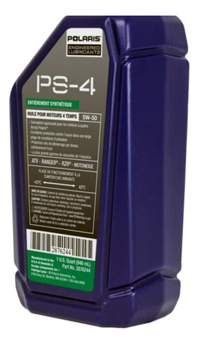 Aceite Para Polaris Ps-4 5w-50 Servicio Extremo Sintetico Rz
