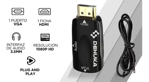 Cable Adaptador Hdmi A Vga Conversor Notebook Pc A Proyector