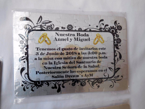 10 Rompecabezas Invitacion Recuerdo Xv Años Boda Bautizo