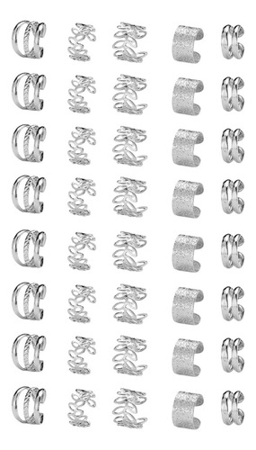 40x Cuentas Para, Anillos Trenzados Para El Plateado