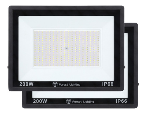 Imagen 1 de 6 de Packx2 Reflector Led 200w Exterior Proyector Luz Fría Cálida