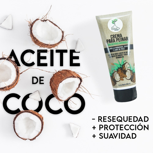 Crema Peinar Árbol Verde Coco Menta Romero Biotina 180 Ml