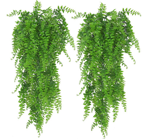 2 Peças De Planta De Samambaia Artificial Pendurada