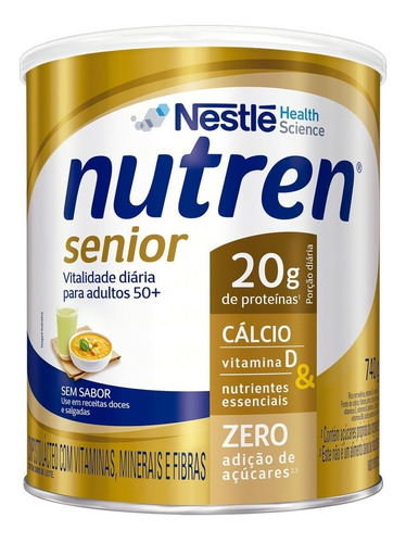 Imagem 1 de 2 de Suplemento em  pó Nestlé  Nutren Senior vitaminas em lata de 740g