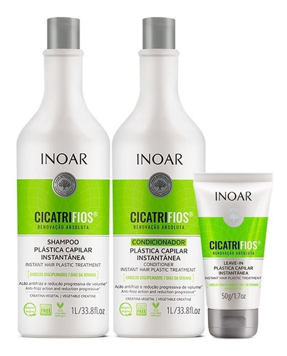  Inoar Cicatrifios Shampoo + Condicionador L + Leave