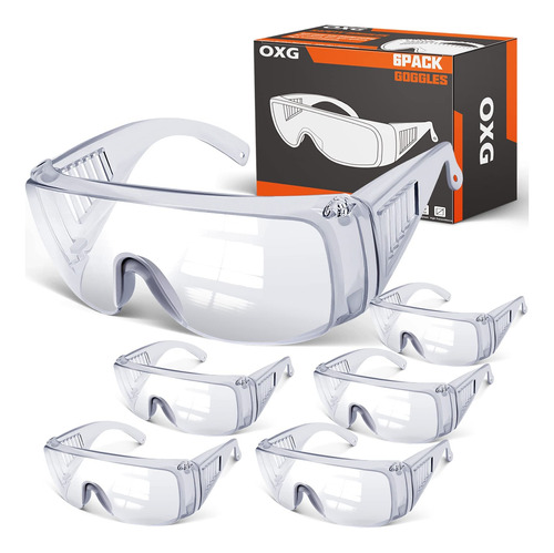 Oxg 6 Gafas De Seguridad De Paquete Sobre Anteojos Anti-fog,