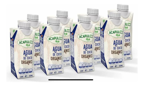 Agua De Coco Orgánica 18 Pzs. De 330 Ml.