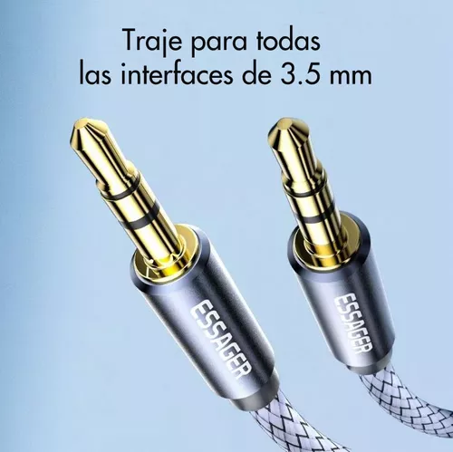 Anker Cable Audio Auxiliar 3.5 mm (1.2 m de largo, con Clavija Bañada en  Oro; para