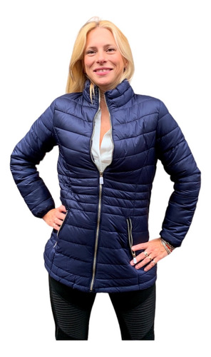 Campera Larga Inflable Mujer Pluma Abrigo Importada Way Voo