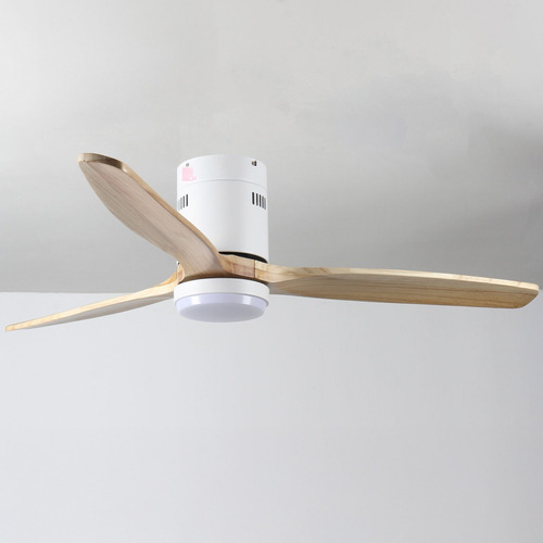 Ventilador De Techo Spin Inteligente Tuya Con Luz Led Madera Cantidad De Aspas 3 Estructura Blanco Aspas Madera Clara Diámetro 1.32 M Frecuencia 50hz
