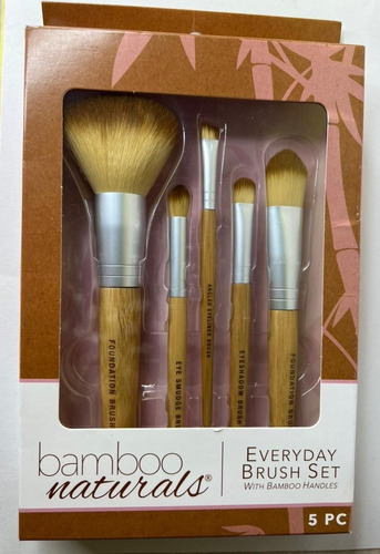 Brochas De Maquillaje Bamboo Naturals, Con Mango De Bambú 