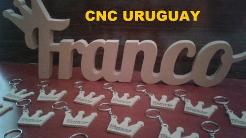 Imagen 2 de 3 de Franco Con Corona Letras En Madera Decoración Mesa De Torta
