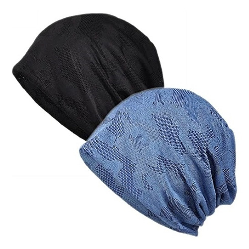 Gorros Sombreros Y Boinas De Encaje De Algodón Azul Y Negro