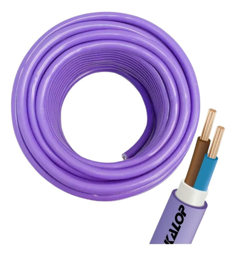 Cable Subterraneo 2x2.5 Normalizado C5 Kalop Iram X10 Mts Cubierta Violeta
