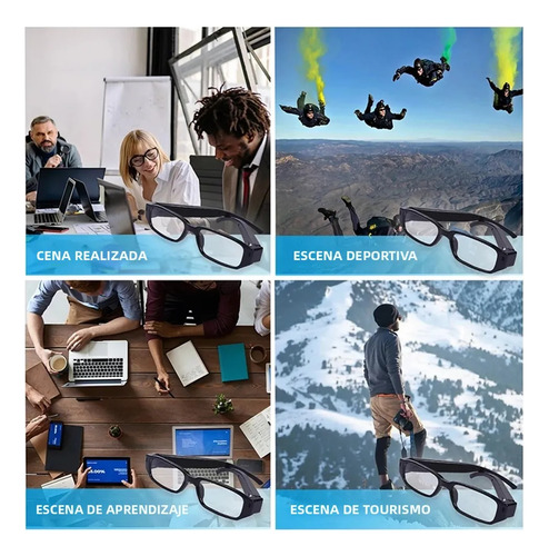 Lentes Con Mini Cámara Espía Inalámbrico Oculta Video 1080p,sin Soporte Wifi