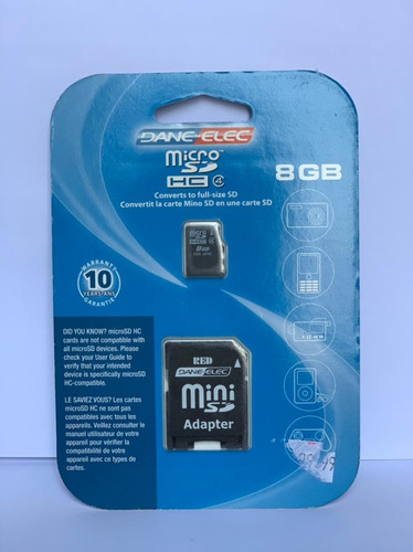 Cartão De Memória Micro Sdhc Dane-elec 8gb 