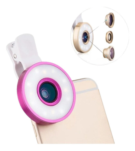 Lente Ojo Pez Led 6 En 1 Universal Ios Telefono Macro Wide