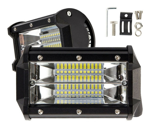 Faros Barra Led 72w 5 Pulgadas Two-row 8000 Lumen (cada Uno)