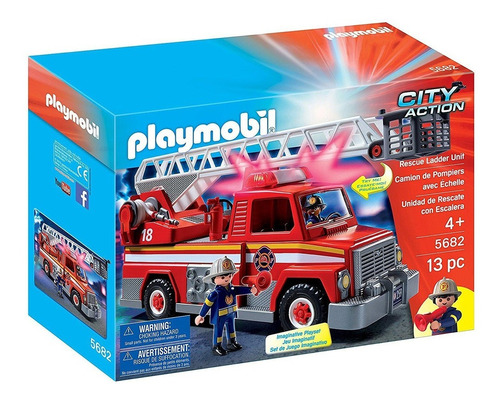Playmobil Clasico Camion Bombero De Juguete Con Accesorios