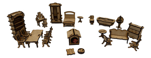 Set De Muebles Para Casita De Muñecas.