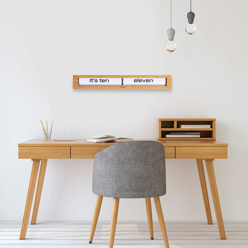 Cloudnola Texttime - Reloj De Madera Para Pared Y Mesa,