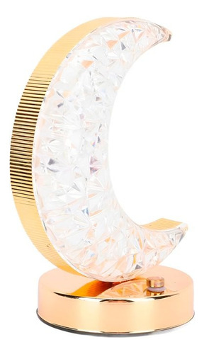 Lampara De Mesa Decorativa De Luna Cristal Recargable