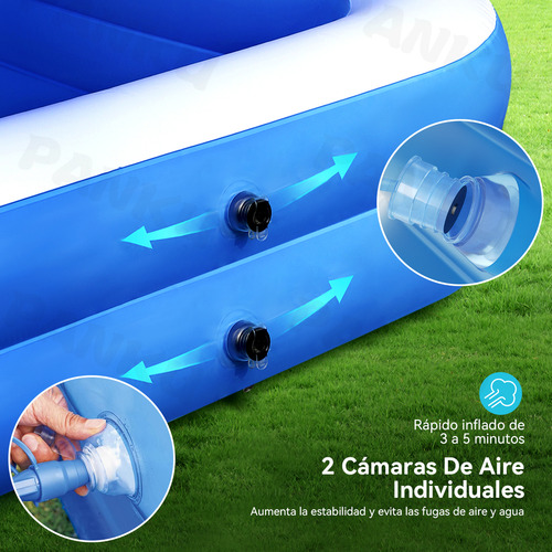 Cddgl Alberca Inflable Grande Piscina Dos Nivele Rectangular 200cm Ideal Para Toda La Familia Color Azul Alta Calidad Alberca Inflable Familiar Piscina Para Niños