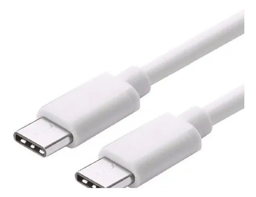 Cable Usb Tipo C Macho A Macho 1 Metro Color Blanco