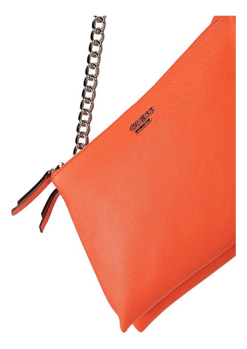 Imagen 6 de 7 de Bolsa Guess Kalei Mini Dbl Zip Crossbody En Color Naranja