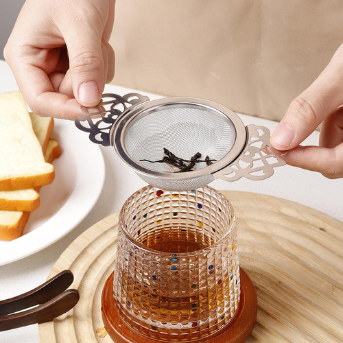 Accesorios De Té De Té De Té De Oreja Doble Plata