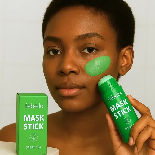 Máscara de Limpeza Facial Febella Green Mask Stick Verde 40g Tipo