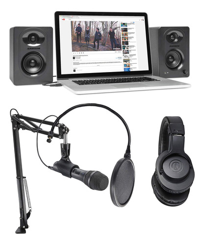 Audio Technica Kit Grabacion Microfono Pop Monitor