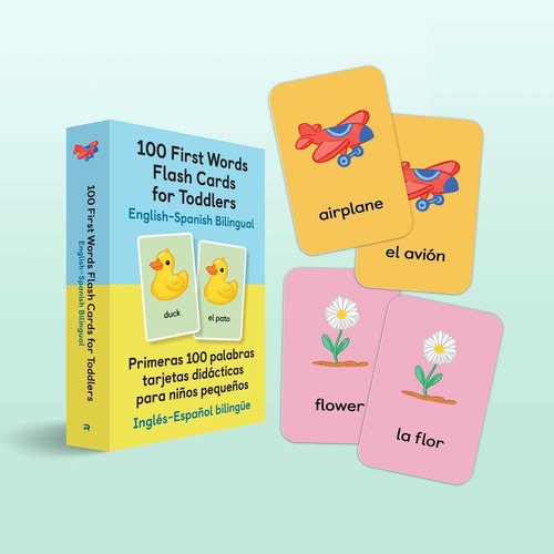 Libro: 100 First Words Flash Cards For Toddlers: English-spa