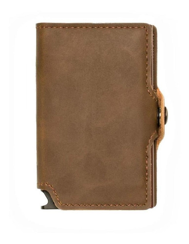Imagen 3 de 10 de Billetera Walla Wallets Vintage Pardo Cuero Marron Rfid
