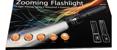 Linterna Led Tactica Zooming Flashlight